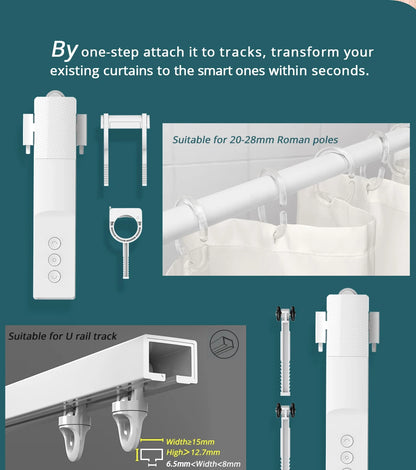 Zigbee Smart Curtain Driver Robot For Roman I Type U Type Curtains Track Alexa Google Home Control Zemismart Motor Drivers