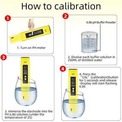 PH Meter & TDS Meter Digital Water Quality Tester 0-14 PH Meter Tester 0-9990PPM TDS&EC LCD Water Purity PPM Aquarium Filter