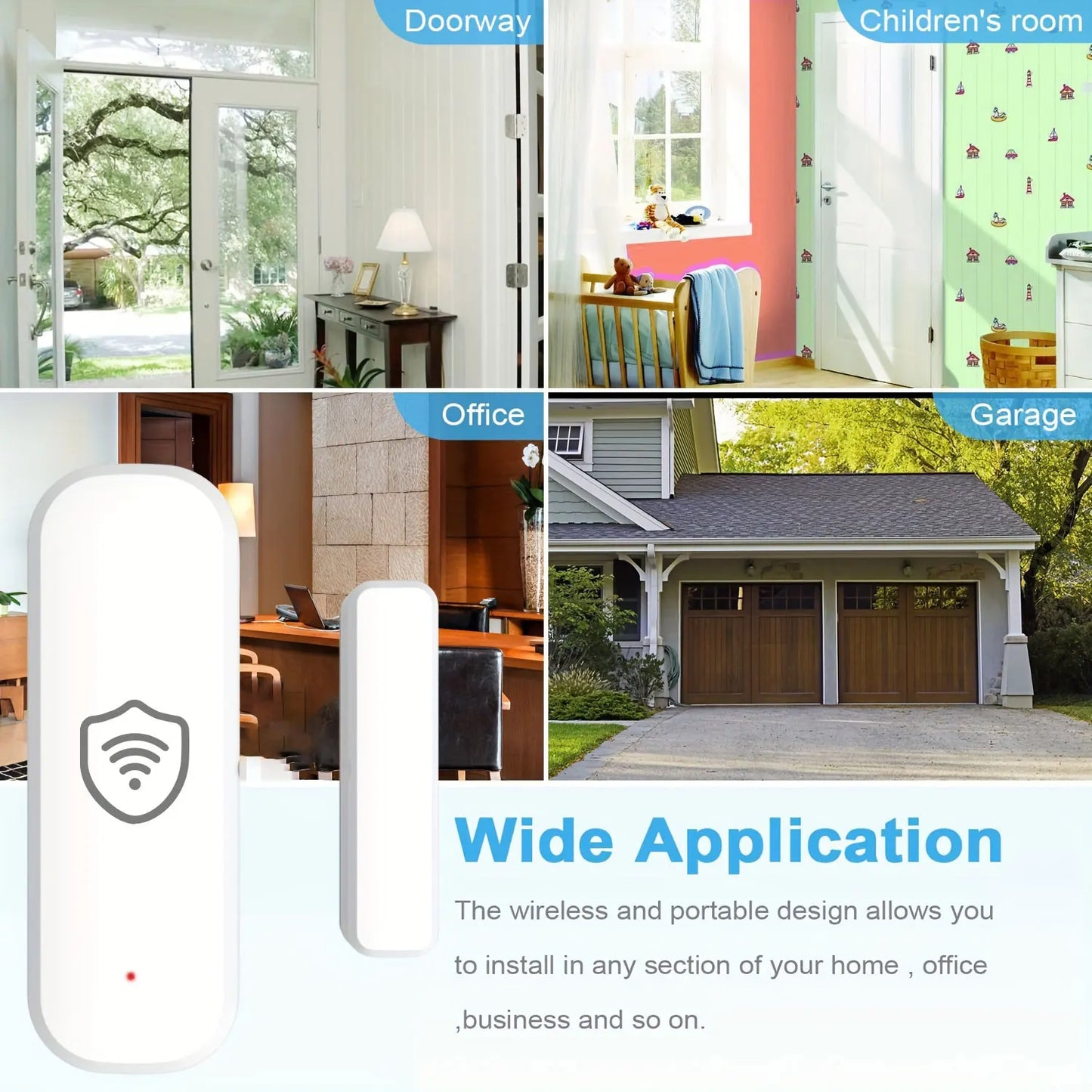 Tuya WiFi or Zigbee Door Window Sensor Smart Home Open Closed Alarm Security System App Remote Monitoring Smart Life Products