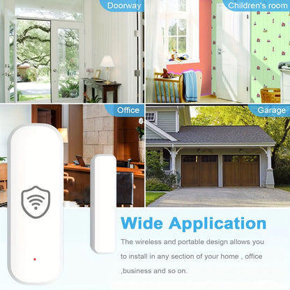 Tuya WiFi or Zigbee Door Window Sensor Smart Home Open Closed Alarm Security System App Remote Monitoring Smart Life Products
