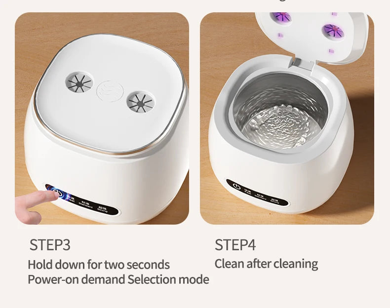 TINSOL 48kHz Ultrasonic Cleaner with UV Sterilizer Convenient Home Cleaning Solution for Jewelry, Dentures and Clear Aligners