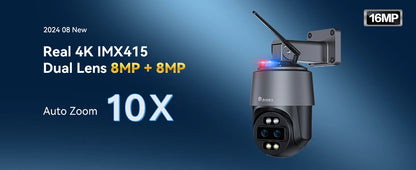 Ctronics Real 4K Outdoor Surveillance Camera 5G Wifi 8MP 3840x2160P Full Color Night Vision Security IP Camera 360 Auto Tracking