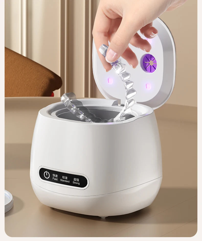TINSOL 48kHz Ultrasonic Cleaner with UV Sterilizer Convenient Home Cleaning Solution for Jewelry, Dentures and Clear Aligners