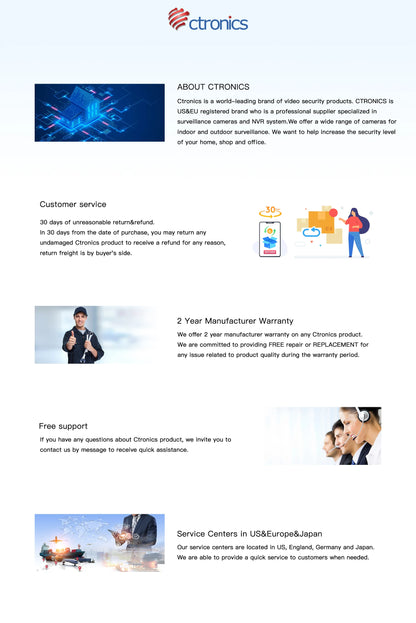 Ctronics Real 4K Outdoor Surveillance Camera 5G Wifi 8MP 3840x2160P Full Color Night Vision Security IP Camera 360 Auto Tracking