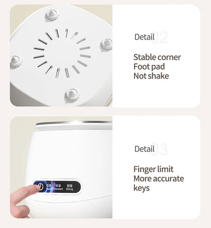 TINSOL 48kHz Ultrasonic Cleaner with UV Sterilizer Convenient Home Cleaning Solution for Jewelry, Dentures and Clear Aligners