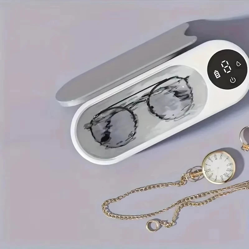 Eyeglass cleaning machine ultrahigh frequency full-automatic household cleaning jewelry mouthpiece small portable contact lens c