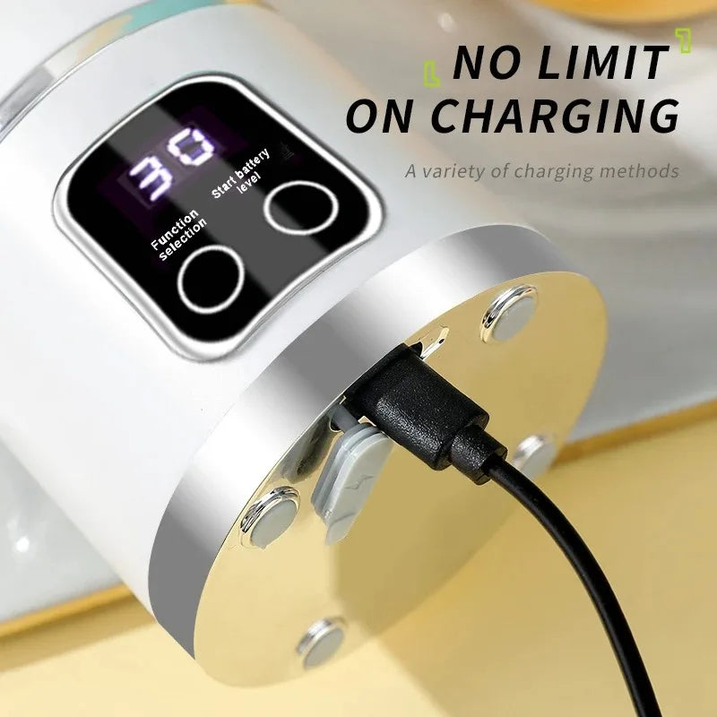 2025 New Household Charging MINI Crushed Ice Electric Juicer Powerful Motor 450ML Large Capacity Digital Display Juice Cup