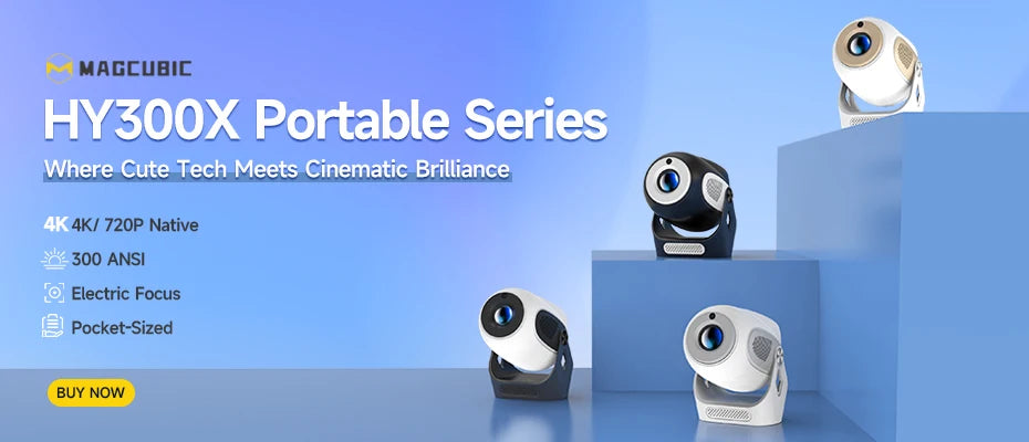 Magcubic Projector HY300 Pro 8K Android 14 Dual Wifi6 290ANSI Allwinner H726 BT5.0 1080P 1280*720P Home Cinema Outdoor Projetor