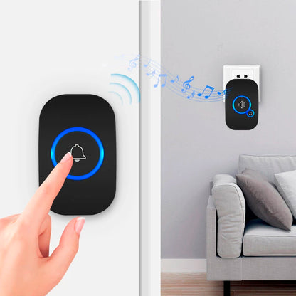 Wireless Doorbell FullHouse Waterproof Door Chime Kit Includes Push Button Transmitter and Plug In Receiver
