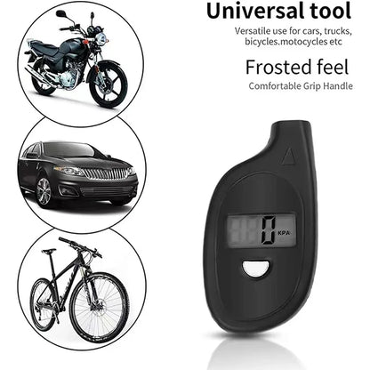 Tire Pressure Gauge with LCD Display Digital  - Auto & Motorcycle Air Pressure Tester and Safety Alarm Tool