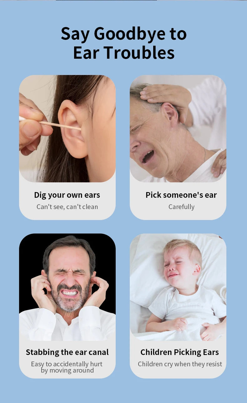 Wireless Ear Wax Cleaner with Camera Safe Earwax Removal Endoscope with Camera Luminous Otoscope Ear Cleaning Tools Ear Care
