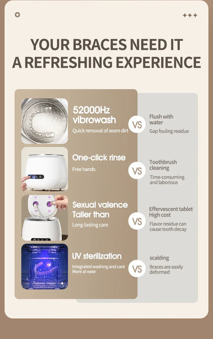 TINSOL 48kHz Ultrasonic Cleaner with UV Sterilizer Convenient Home Cleaning Solution for Jewelry, Dentures and Clear Aligners