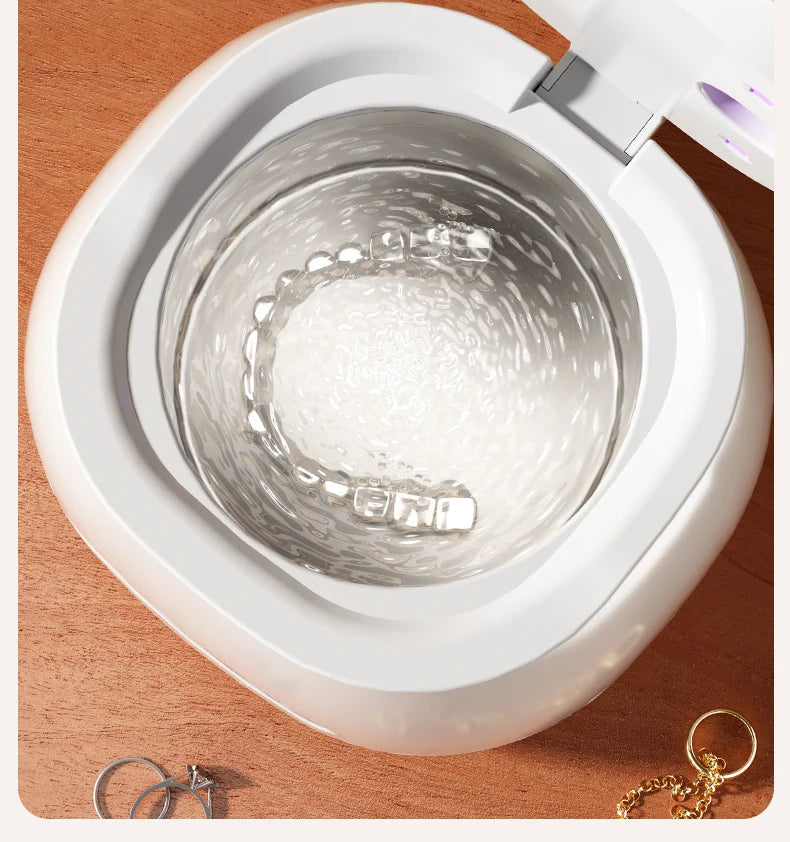 TINSOL 48kHz Ultrasonic Cleaner with UV Sterilizer Convenient Home Cleaning Solution for Jewelry, Dentures and Clear Aligners