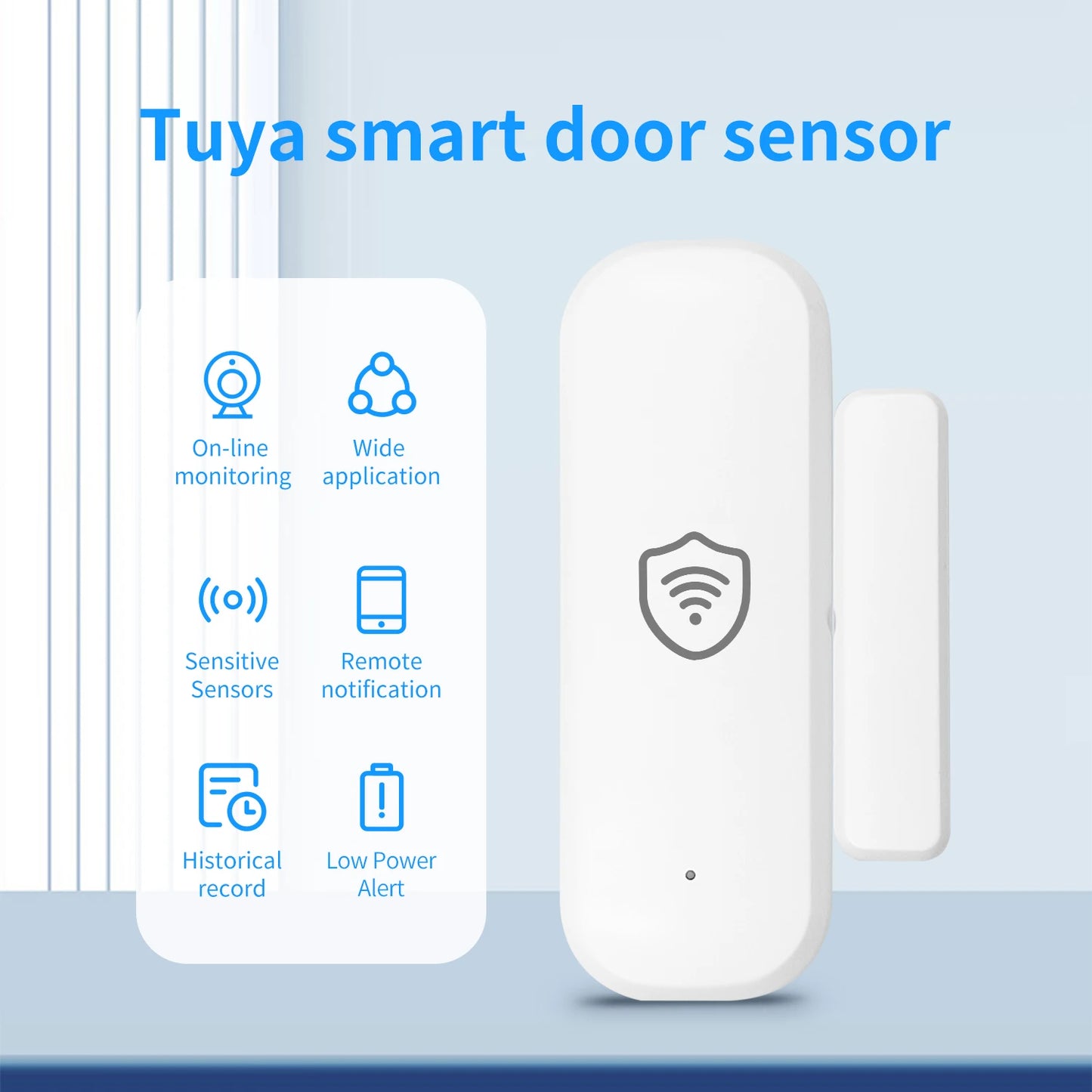 Tuya WiFi or Zigbee Door Window Sensor Smart Home Open Closed Alarm Security System App Remote Monitoring Smart Life Products