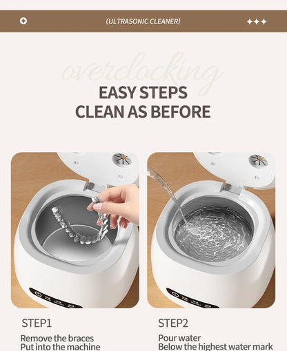 TINSOL 48kHz Ultrasonic Cleaner with UV Sterilizer Convenient Home Cleaning Solution for Jewelry, Dentures and Clear Aligners