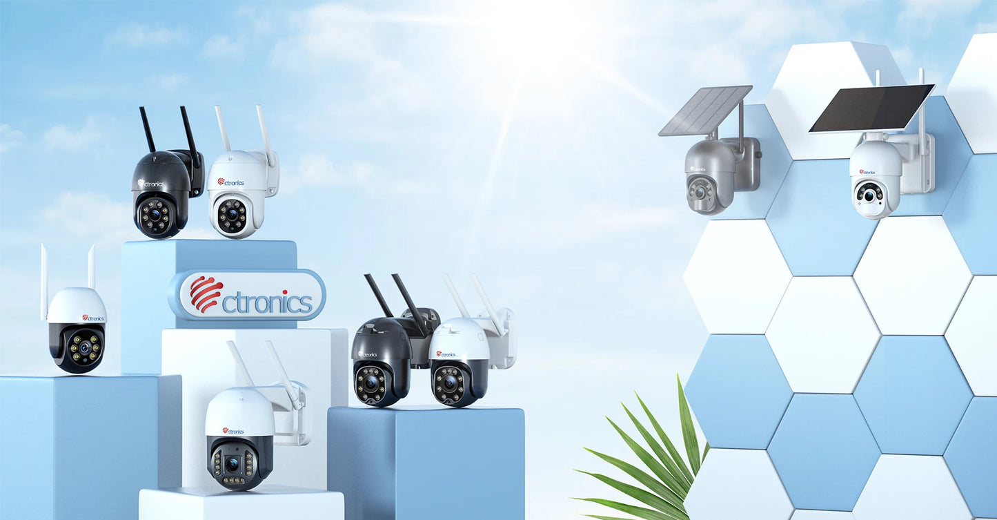 Ctronics Real 4K Outdoor Surveillance Camera 5G Wifi 8MP 3840x2160P Full Color Night Vision Security IP Camera 360 Auto Tracking