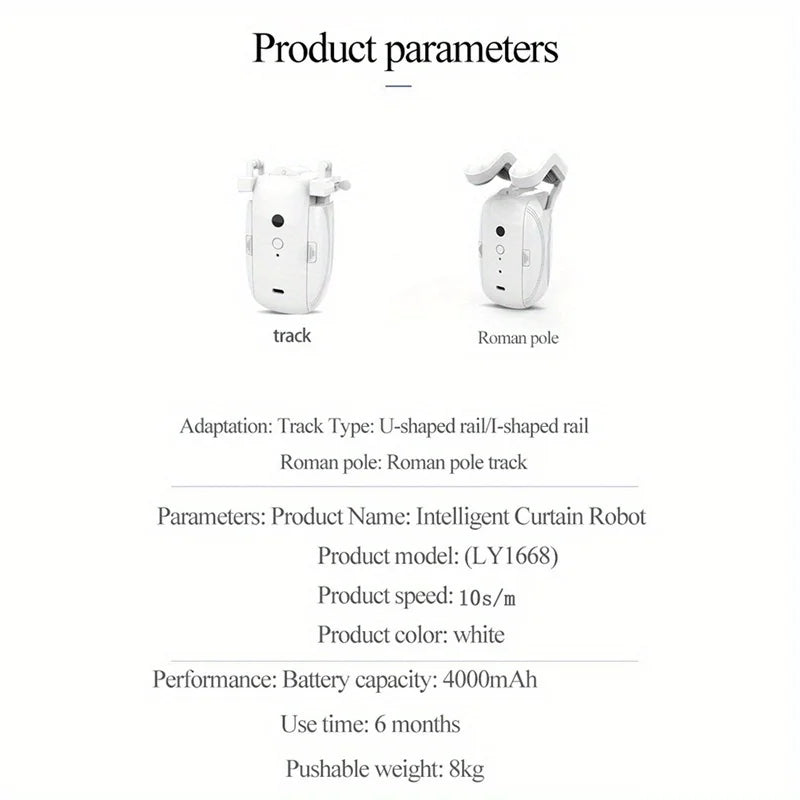 BT Smart Automatic Curtain Opener Roman T U 3in1 Rail Track Curtains Switch Robot Remote