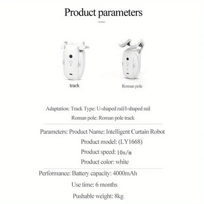 BT Smart Automatic Curtain Opener Roman T U 3in1 Rail Track Curtains Switch Robot Remote