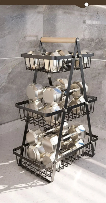 2025 New Portable Iron Kitchen Storage Rack Multifunctional Fruit Basket Multi-layer Snack Storage Shelf