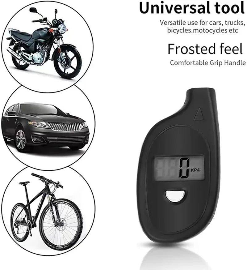 Tire Pressure Gauge with LCD Display Digital  - Auto & Motorcycle Air Pressure Tester and Safety Alarm Tool