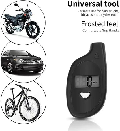 Tire Pressure Gauge with LCD Display Digital  - Auto & Motorcycle Air Pressure Tester and Safety Alarm Tool