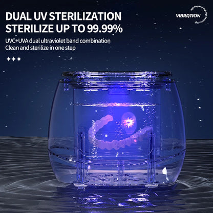 TINSOL 48kHz Ultrasonic Cleaner with UV Sterilizer Convenient Home Cleaning Solution for Jewelry, Dentures and Clear Aligners