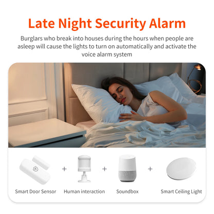 Tuya WiFi Zigbee Senors Door / Window Contact Detector Smart Life App Remote Control Supports Alexa And Google Home Voice