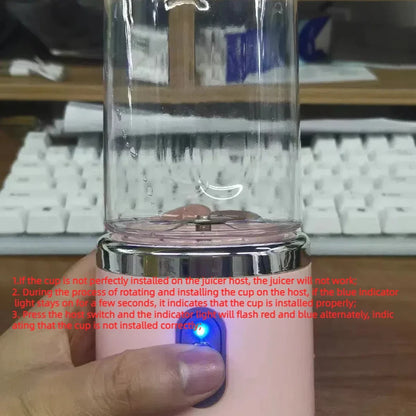 1PCS Juice Extractor Juice Cup Portable Rechargeable Small Juice Cup Home and Outdoor Multifunctional Juice Mixing 2Cups