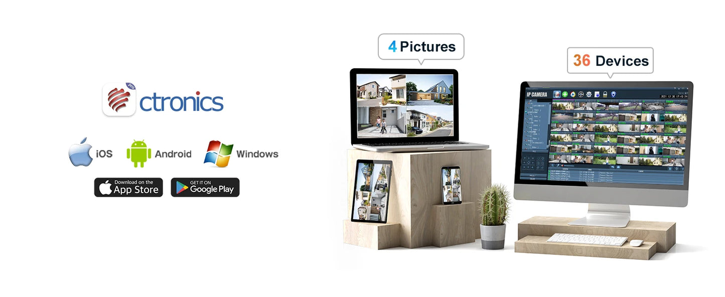 Ctronics Real 4K Outdoor Surveillance Camera 5G Wifi 8MP 3840x2160P Full Color Night Vision Security IP Camera 360 Auto Tracking