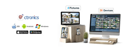 Ctronics Real 4K Outdoor Surveillance Camera 5G Wifi 8MP 3840x2160P Full Color Night Vision Security IP Camera 360 Auto Tracking