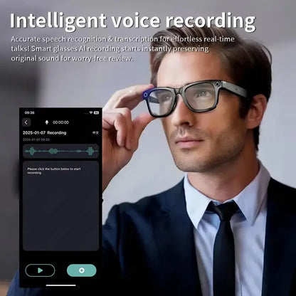 AI Smart Glasses with 8MP Camera Video Recording 100+ Languages Translation Sunglasses Bluetooth Call Music Play Men Women 2025