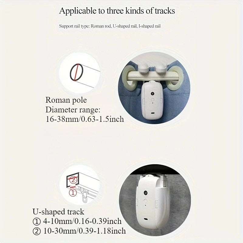 BT Smart Automatic Curtain Opener Roman T U 3in1 Rail Track Curtains Switch Robot Remote