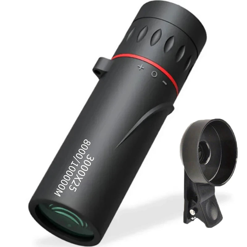 3000x25 Long Range HD Professional Adult Monocular and Mini Portable Telescope for outdoor camping and hunting