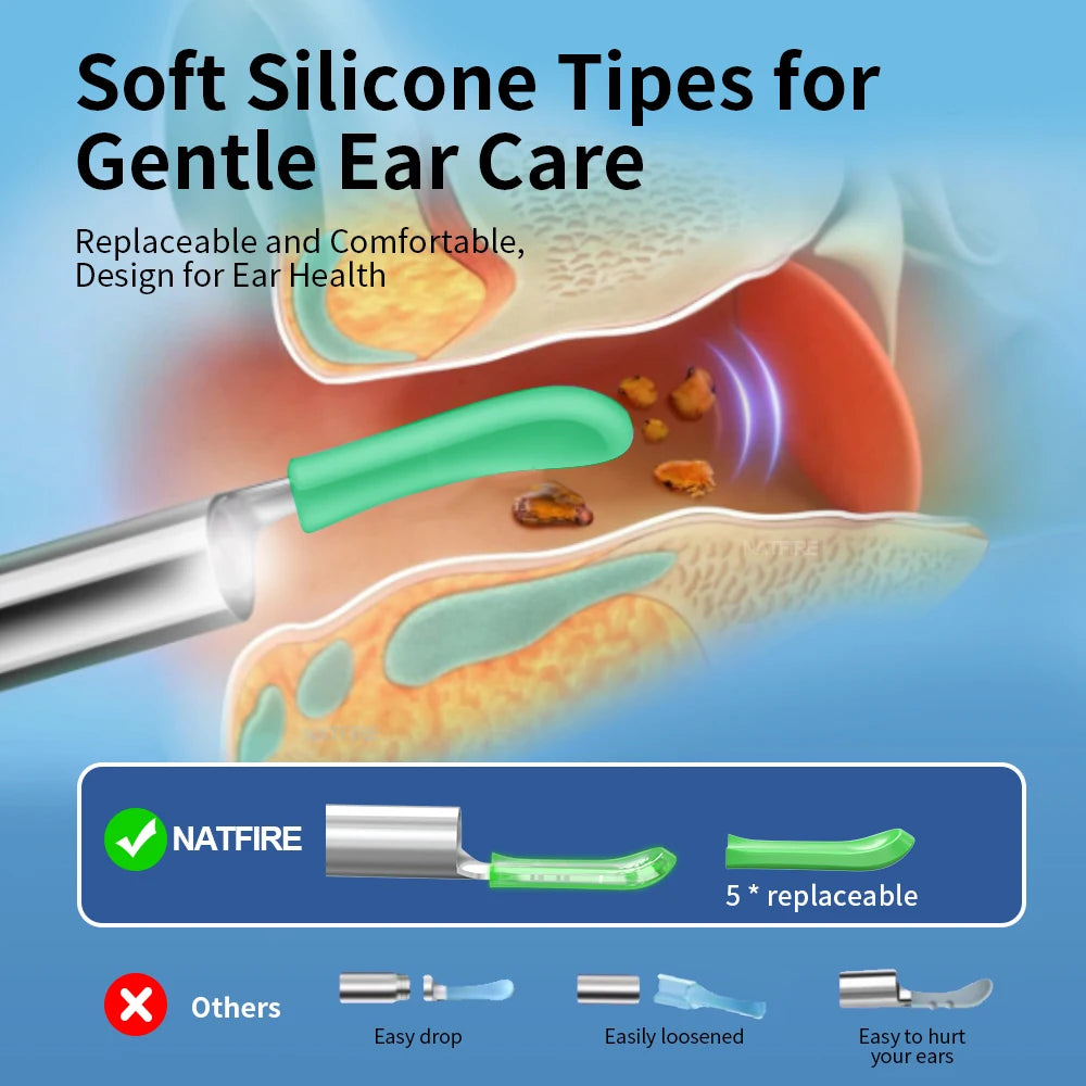 Wireless Ear Wax Cleaner with Camera Safe Earwax Removal Endoscope with Camera Luminous Otoscope Ear Cleaning Tools Ear Care