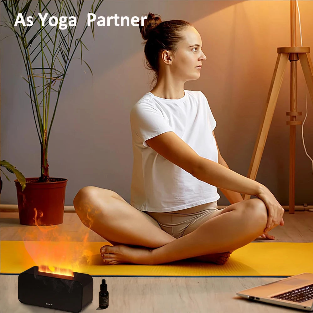 Aroma Diffuser Mini 7 Colorful Flame Air Humidifier Add Essential Oil Aromatherapy with Timing Setting for Home Bedroom Office