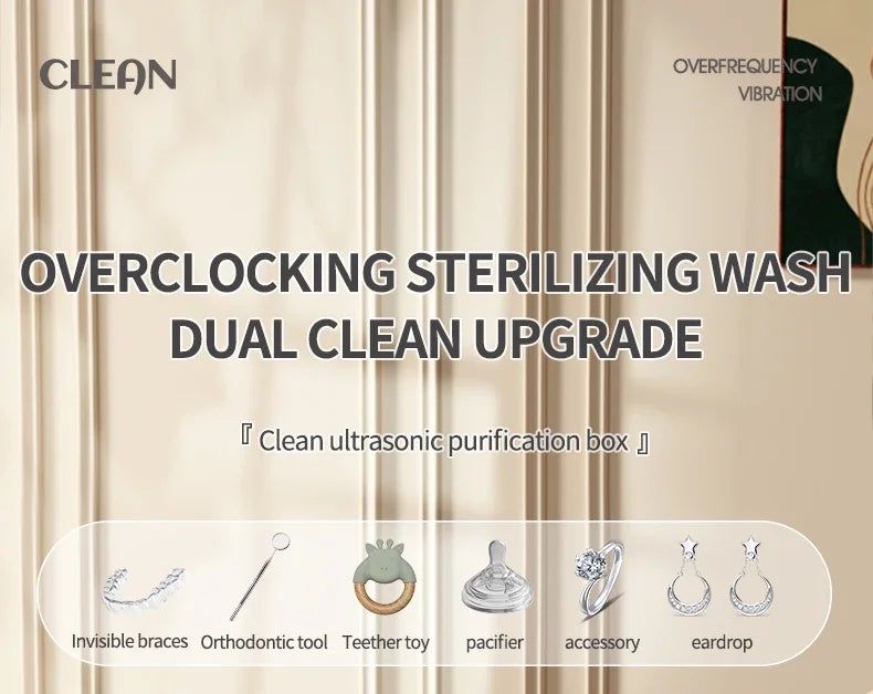 TINSOL 48kHz Ultrasonic Cleaner with UV Sterilizer Convenient Home Cleaning Solution for Jewelry, Dentures and Clear Aligners