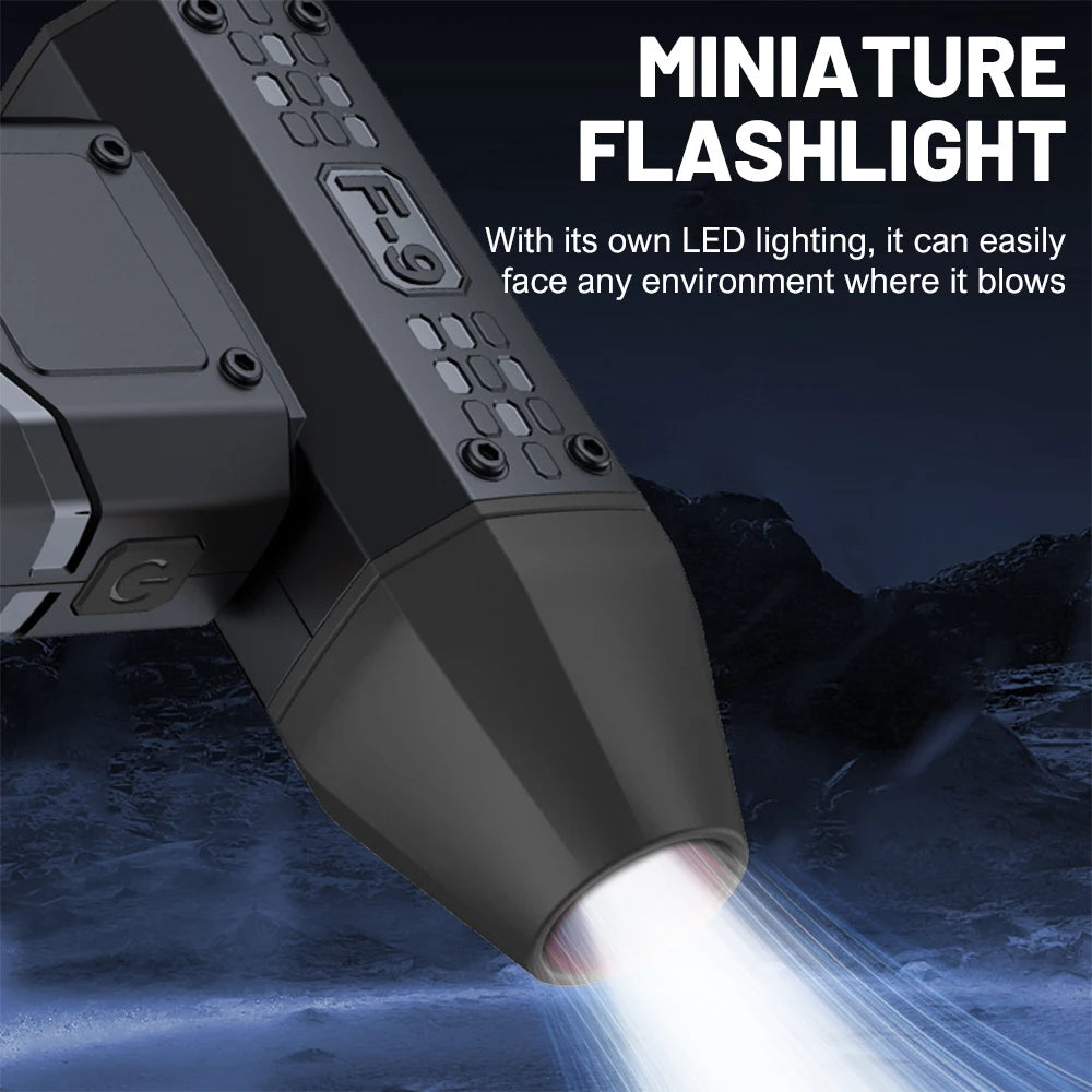 130000RPM Mini Air Blower Brushless Motor Powerful Dust Blower Battery Display LED Lighting Portable Rechargeable Turbo Fan Jet
