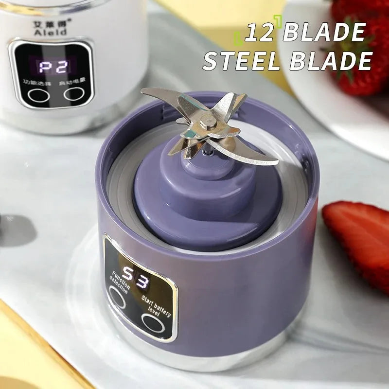 2025 New Household Charging MINI Crushed Ice Electric Juicer Powerful Motor 450ML Large Capacity Digital Display Juice Cup