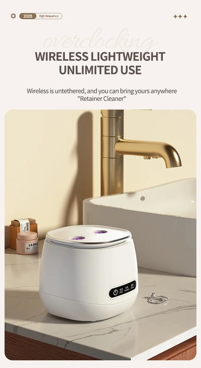 TINSOL 48kHz Ultrasonic Cleaner with UV Sterilizer Convenient Home Cleaning Solution for Jewelry, Dentures and Clear Aligners